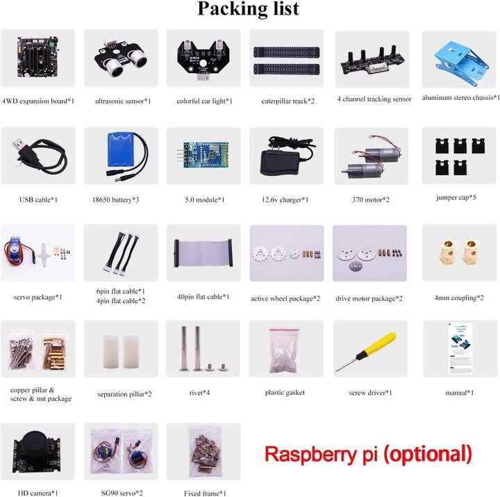 Produktbild micro:bit Raspberry Pi KI-Panzerroboter-Kit mit Kamera