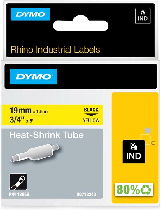 Immagine prodotto Dymo Schrumpfschlauch-Kabeletiketten (19 mm x 1,5 m) (1.90 cm, Giallo)