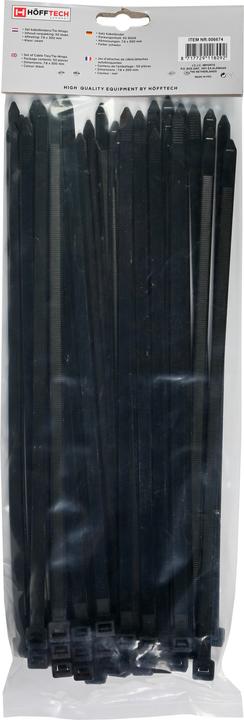 Actual product image ProPlus Cable ties 7.8 x 300 mm 50 pieces black (Plastic cable ties, 300 mm, 50 pcs.)
