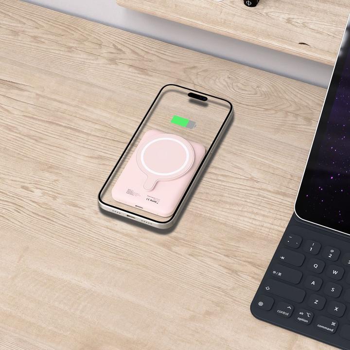 Immagine prodotto Tech-Protect LifeMag PB10 Powerbank con porta USB-C MagSafe 5000mAh 15W - rosa + cavo USB-C (5000 mAh, 15 W)