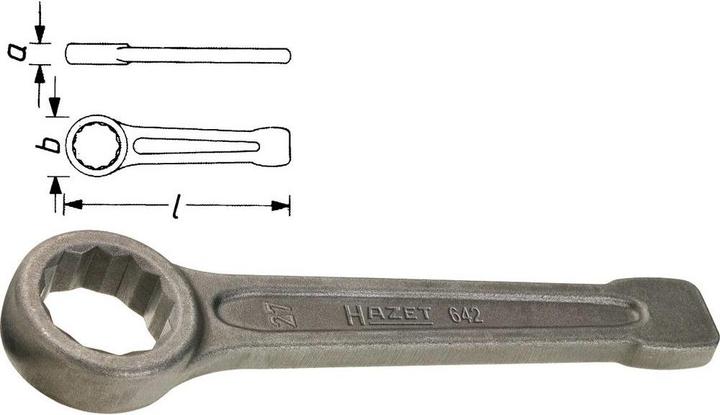Actual product image HAZET Box-end wrench, striking face pattern 642-100 ∙ Outside 12-point profile ∙ 100 mm (100 mm)