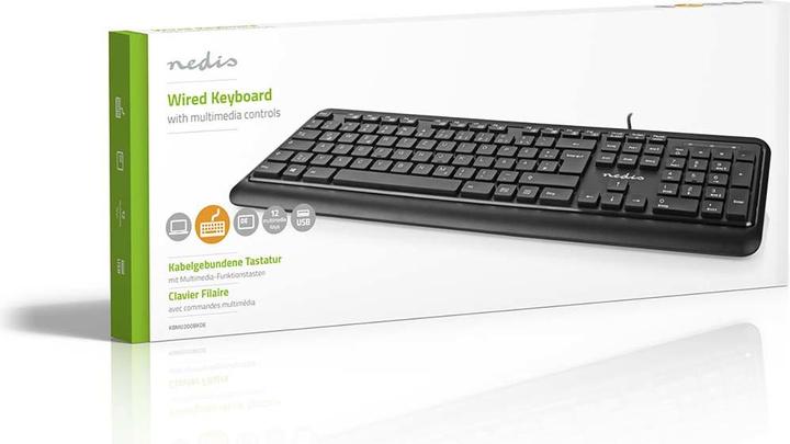 Produktbild Nedis Kabelgebundenes Keyboard | USB-A | Multimedia | QWERTZ | DE-Layout | Numerische Tastatur (Deutschland, Kabelgebunden)