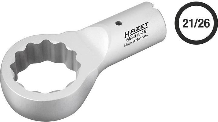 Produktbild HAZET Aufsteck-Ringschlüssel 6630A-41 ∙ Rundaufnahme ⌀ 21 / 26 mm ∙ Aussen Doppel-Sechskant Profil ∙…