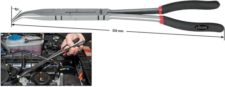 Produktbild Vigor Flachrund-Zange mit Doppelgelenk ∙ V2782 ∙ 335 mm (335 mm)