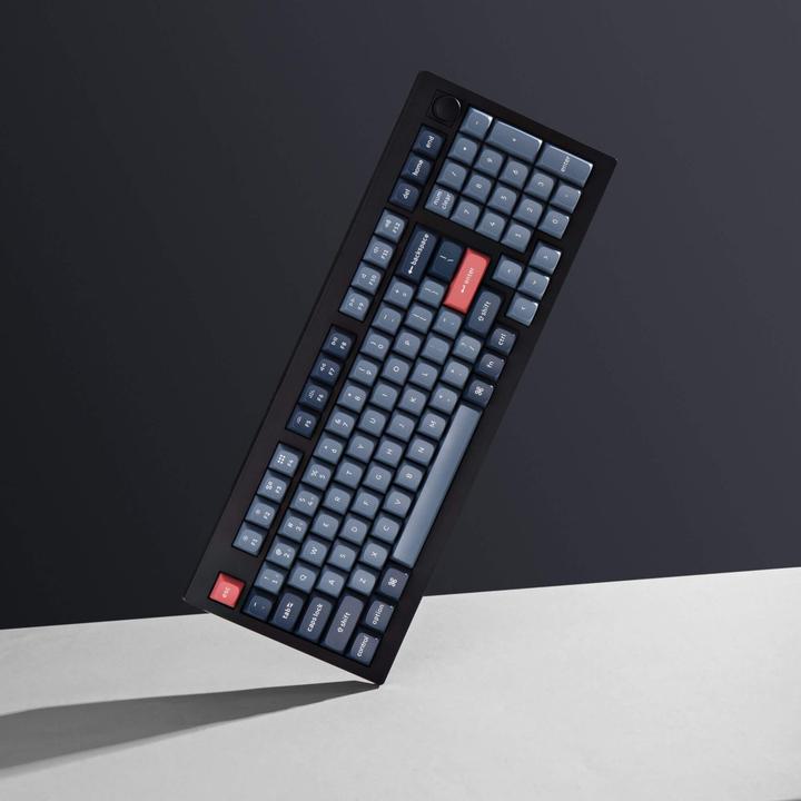 Immagine prodotto Keychron Tastiera meccanica wireless V5 Max QMK/VIA RGB con manopola rossa (nero) (US, Cablato, Senza fili)