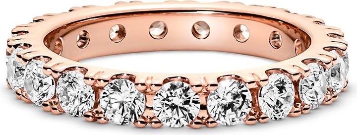 Actual product image Pandora 14k Rose Gold Sparkling Row Eternity Ring (58)