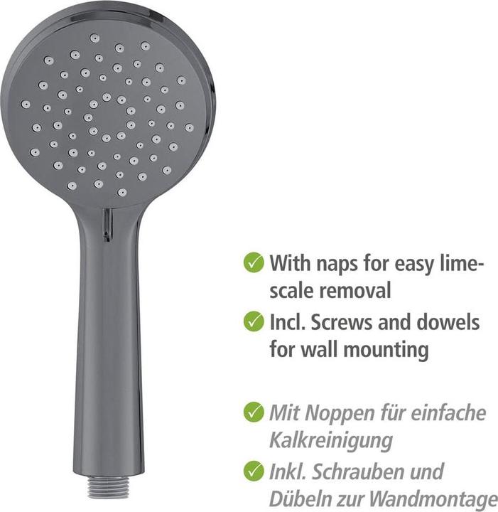 Produktbild Wenko Brauseset Mod. Young Gunmetal Grey Länge Stange: 66 cm (3 Strahlarten)