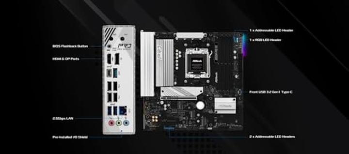 Actual product image AsRock B850M Pro RS (AM5, AMD B850, mATX)