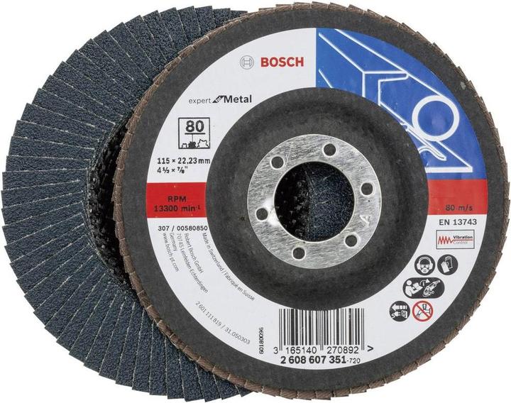 Produktbild Bosch Professional Zubehör Fächerschleifscheibe X551 Expert for Metal, gerade, 115 mm, 80 (80)