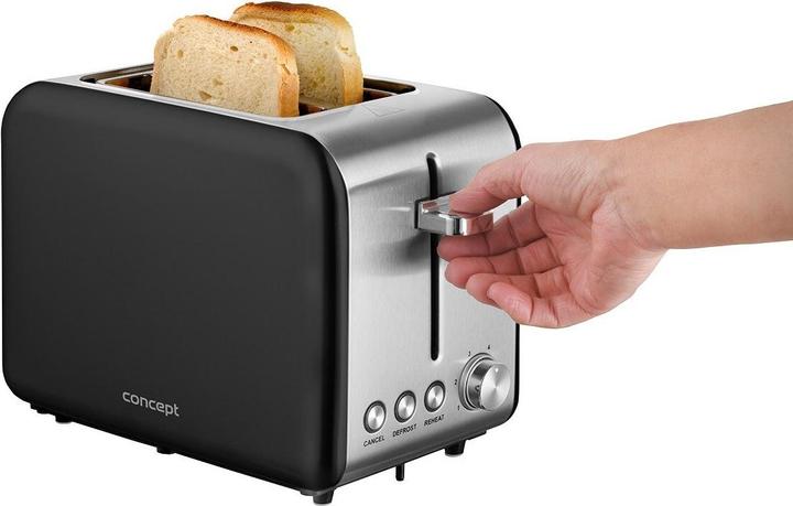 Actual product image Concept TE2050 2 slice(s) Black, Stainless steel