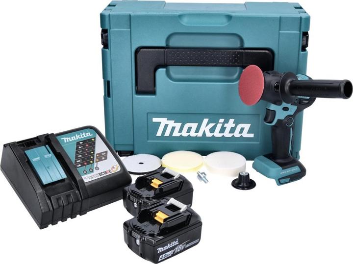 Produktbild Makita DPV 300 RMJ Akku Schleifer Polierer 18 V 50 / 80 mm Brushless + 2x Akku 4,0 Ah + Ladegerät + (Exzenterschleifer)