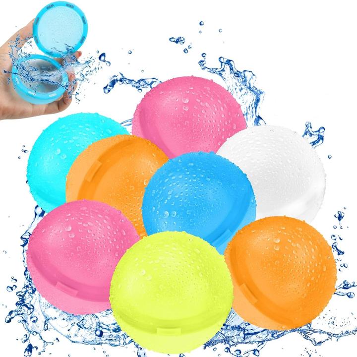 Splash & Fun Silikon Wasserbombe, wiederverwendbare Wasserbälle, 8 Stück (8 x)