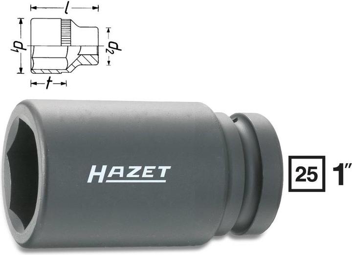 Actual product image HAZET Impact socket ∙ hexagon 1100SLG-32 ∙ Square, hollow 25 mm (1 inch) ∙ Outside hexagon profile … (32 mm)