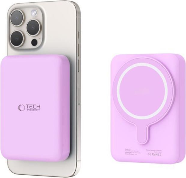 Actual product image Tech-Protect LifeMag MagSafe PB11 10000mAh Power Bank - Pink (10000 mAh, 15 W)