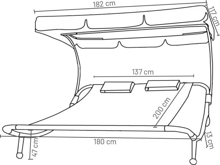 Produktbild VCM Doppelliege Gartenliege (200 cm)
