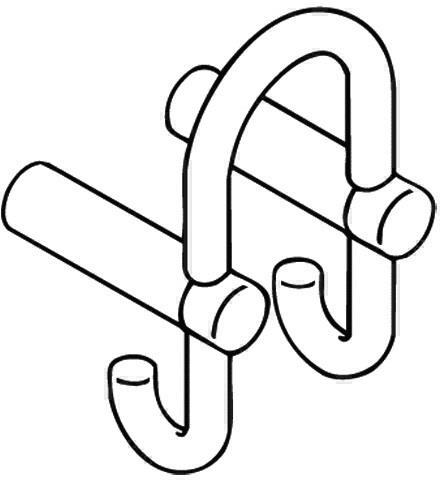 Actual product image Hewi Double coat hook SERIE 801 hooks to the rear light grey