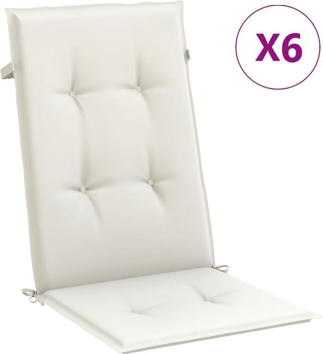 Actual product image vidaXL High-back cushions 6 pcs. fabric (120 x 50 x 4 cm)