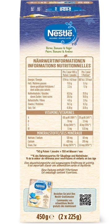 Produktbild Nestlé Milchbrei Pyjama Birne, Banane & Hafer (450 g)