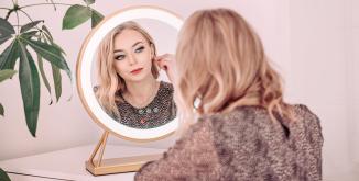 Actual product image Humanas Lustro make-up mirror HS-HM04 with LED lighting (Ø 40 cm)