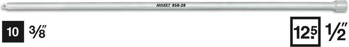 Produktbild HAZET Reduzierstück 958-28 ∙ Vierkant12,5 mm (1/2 Zoll) ∙ Vierkant 10 mm (3/8 Zoll)