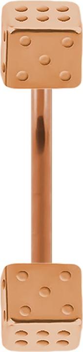 Produktbild Star Piercing Micro Banane rosegold mit zwei Würfel (Chirurgenstahl 316L, ohne Messing)