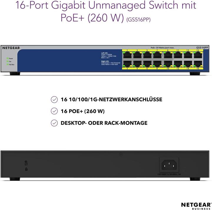 Produktbild Netgear GS516PP-100EUS (16 Ports)