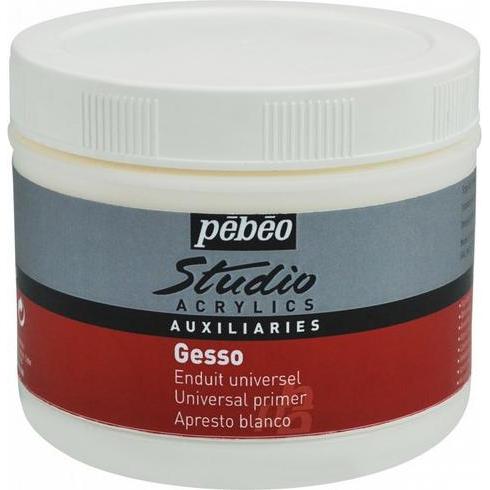 Pebeo, Künstlerfarbe + Bastelfarbe, Studio Acrylics Gesso (Weiss, 500 ml)