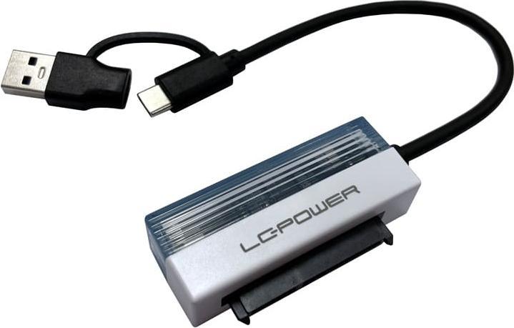 Image du produit LC-Power Adapter USB Typ-A -> Typ-C f.2,5",SATA HDD/SSD,USB3.2 Gen1x1 (0.16 m, USB 3.2 Gen 1)