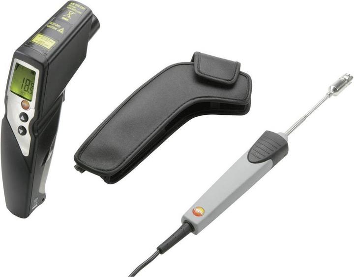 Surface sensor (-60 to +300 °C) - Leather protective bag - Battery - Operating instructions