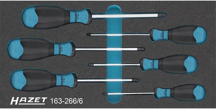 Produktbild HAZET Schraubendreher Satz ∙ TORX 163-266/6 ∙ Innen TORX Profil ∙ T10 ∙ T15 ∙ T20 ∙ T25 ∙ T27 ∙ T… (TX)