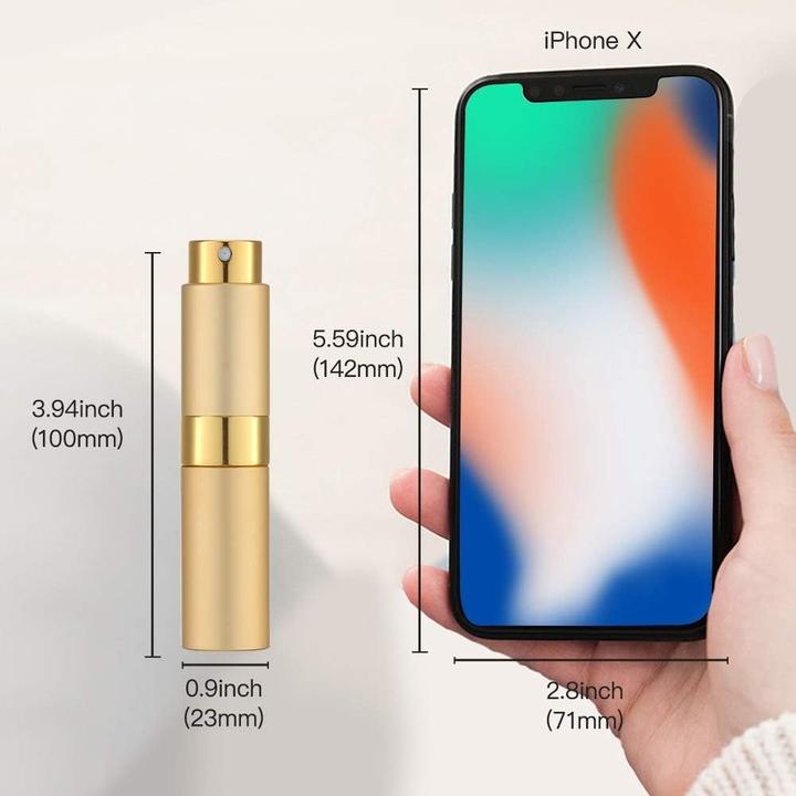 Actual product image Swissdetector Refillable perfume atomizer - Aluminium 8 ml rotating with hidden lid - Yellow (Hygiene product)