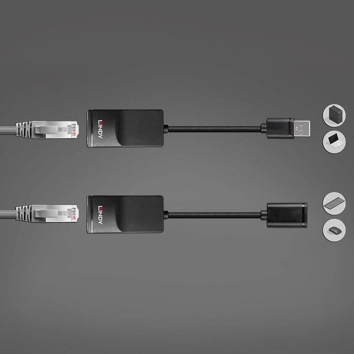 Produktbild Lindy 60m USB 1.1 Cat.6 Extender Basic 60m USB 1.1 Verlängerung (CAT6, 60 m)
