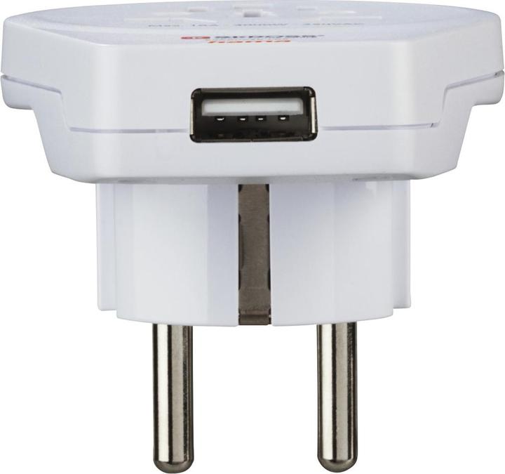 Actual product image Hama Travel adapter World to Europe USB for 2- and 3-pin devices, 1x USB