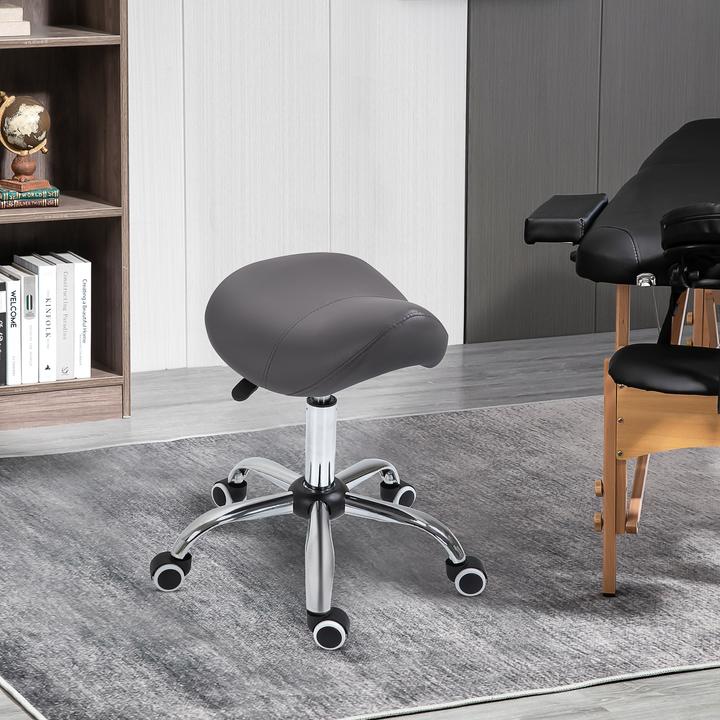 Actual product image Homcom Saddle stool with nylon castors