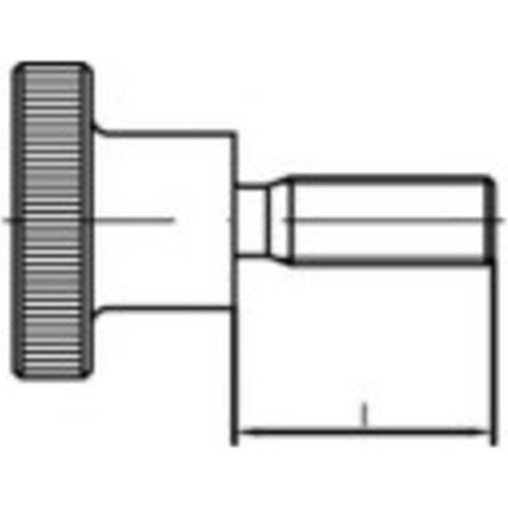 Toolcraft, Schrauben, Rändelschrauben M4 8 mm Stahl (50 Schrauben pro Stück)