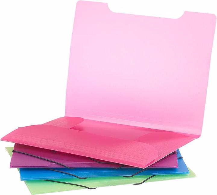 Actual product image General Office Set of 8 corner file folders with elastic band, plastic, 4 colors (A4, 8 x)