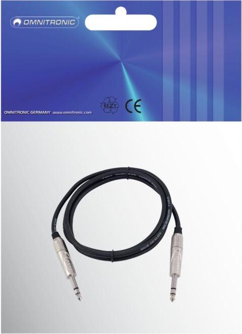 Image du produit Omnitronic Câble jack 6,3 stéréo 1m sw ROAD (1 m, 2,5 mm)