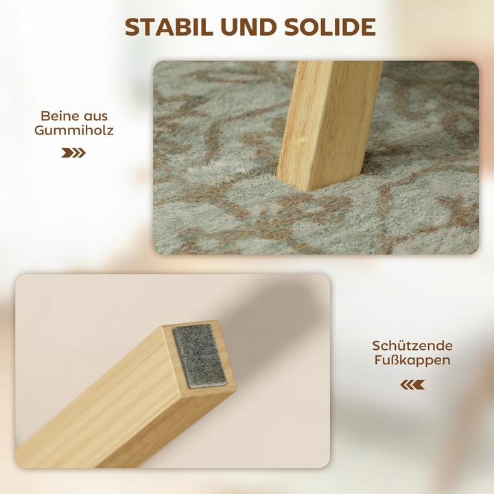 Actual product image Homcom Sitzhocker Polyester, Gummiholz Cremeweiss