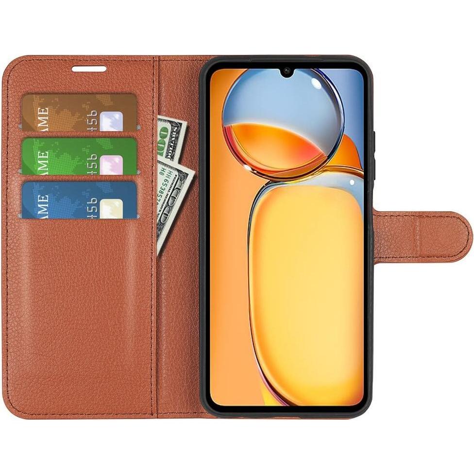 Thumbnail - Cover-Discount Xiaomi Poco C65 / Redmi 13C - Leder Etui braun (Xiaomi Poco C65, Xiaomi Redmi 13C), Smartphone Hülle, Bra...