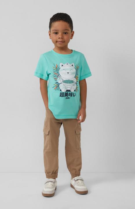 Produktbild S.Oliver T-Shirt Baumwoll-T-Shirt mit Frontprint und verlängertem Rückenteil (92)