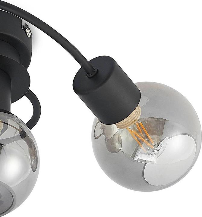 Actual product image Lindby LED ceiling light Ciala, 3fl, black smoke (1410 lm, E14)