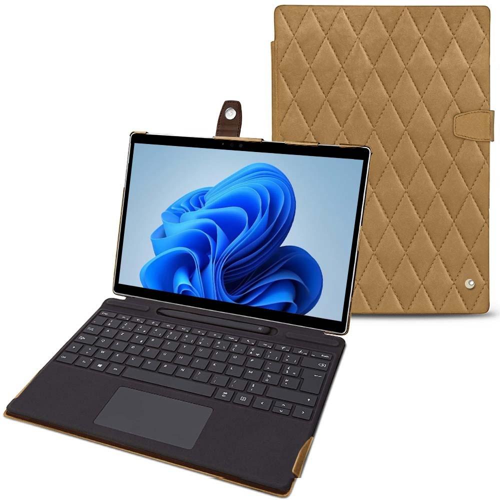 Noreve Lederschutzhülle Microsoft Surface Pro8 (Microsoft Surface Pro 8), Tablet Hülle, Braun