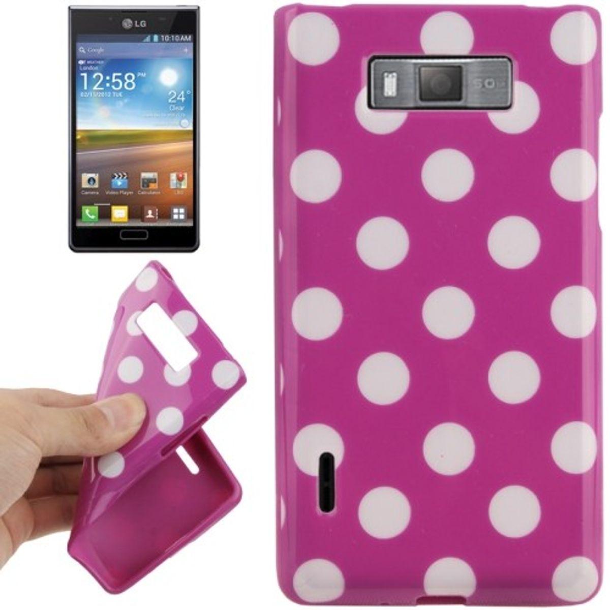 König Design Schutzhülle TPU Punkte Case für Handy LG Optimus L7 / E705 (LG Optimus L7), Smartphone Hülle, Violett
