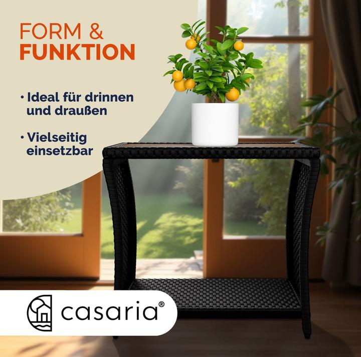 Image du produit Casaria Polyrattan Beistelltisch Akazie