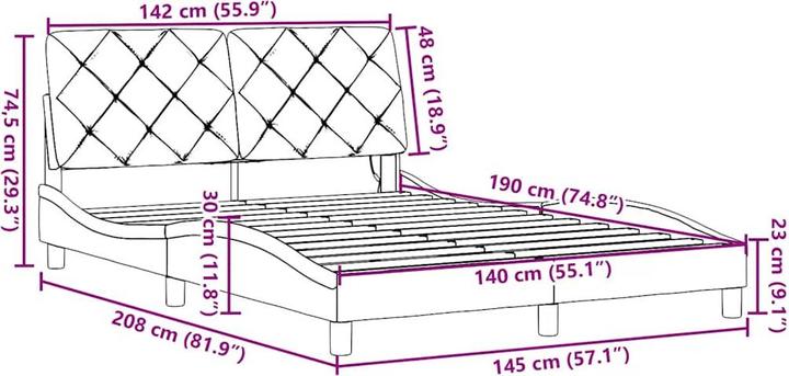 Image du produit vidaXL Bettgestell (140 x 200 cm)