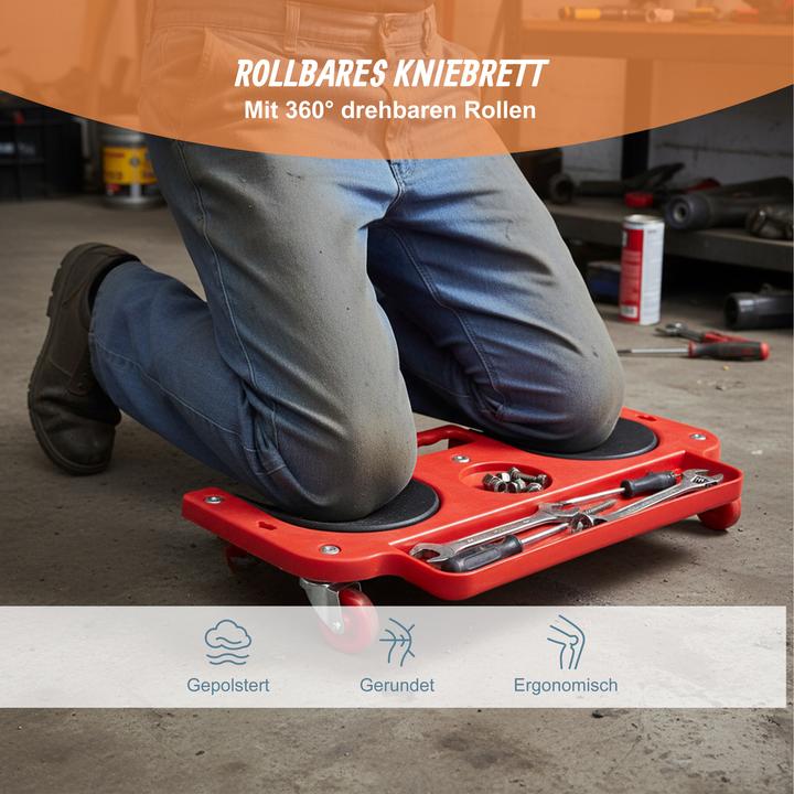 Actual product image Relaxdays Knierollbrett mit Werkzeugablage