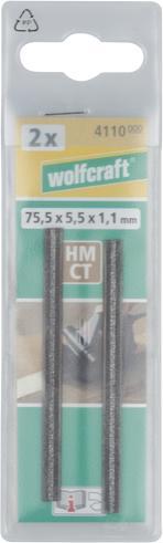 Produktbild wolfcraft 2 Wendehobelmesser HM 75,5x5,5x1,1mm
