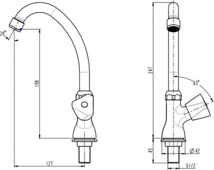 Immagine prodotto Schütte Rubinetto girevole da piedistallo CARNEO rubinetto acqua fredda cromato rubinetto da piedistallo