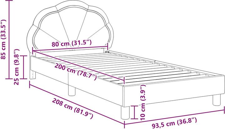 Image du produit vidaXL Moderner Bettrahmen (80 x 200 cm)