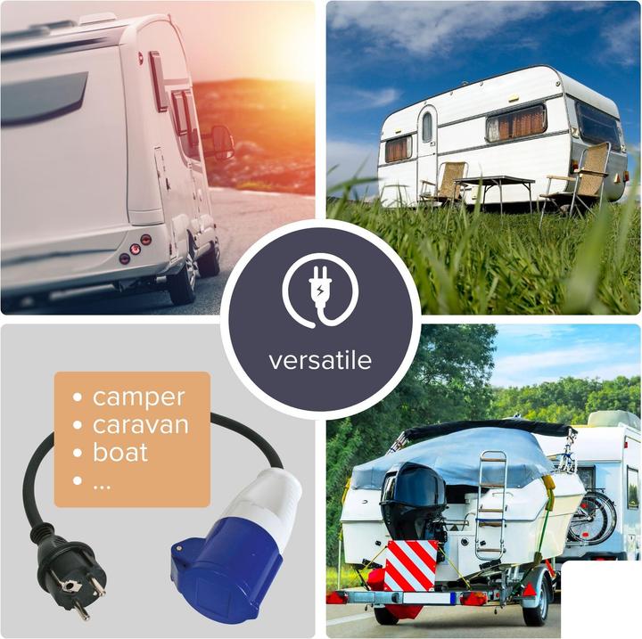 Produktbild Velleman KABEL - SCHUKO-STECKER AUF CEE-KUPPLUNG - 3 m (3 m)